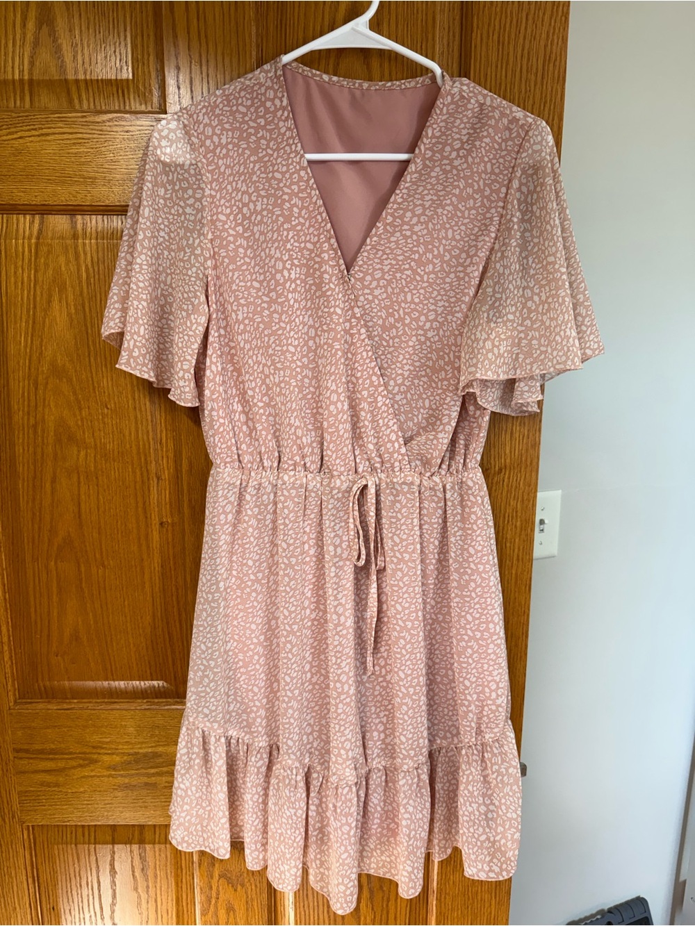 Women’s Pink Ruffle Wrap Dress